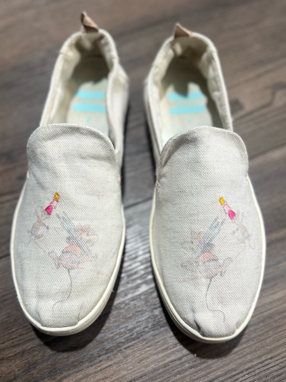 TOMS x Disney Gus & Jaq Alpargata Slip On Shoes Womens 7.5 Rare - Picture 2 of 10